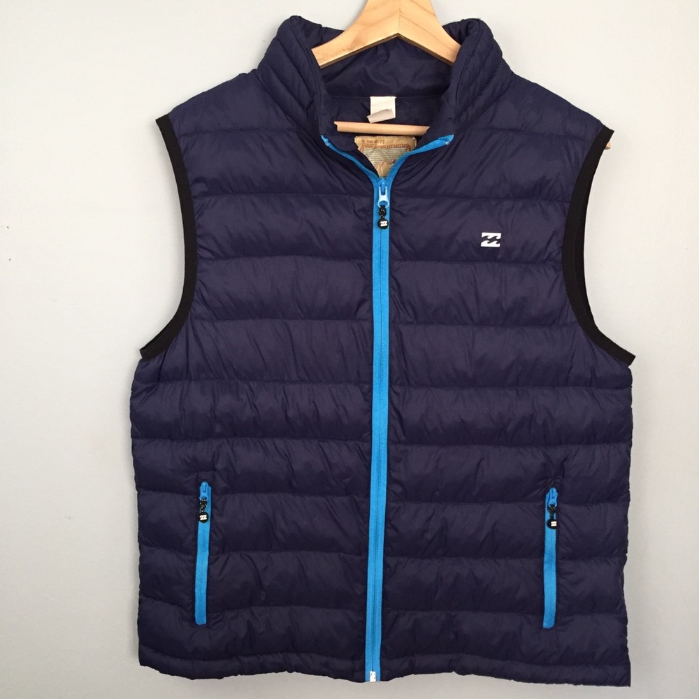 Billabong Men’s Vest Puffy Puffer Blue Sz Medium